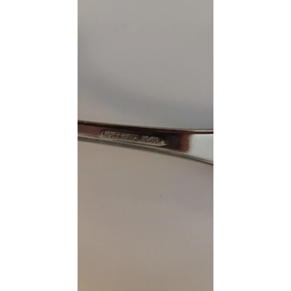 Set of 2 Hoffritz Wyndham Stainless Steel 18/10 Fiddle Shape Serving Spoon 8 1/2